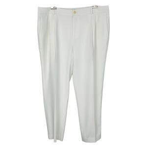 Lauren Ralph Lauren Pleated Tapered Leg Trouser Clubhouse Cream Women's Size 14